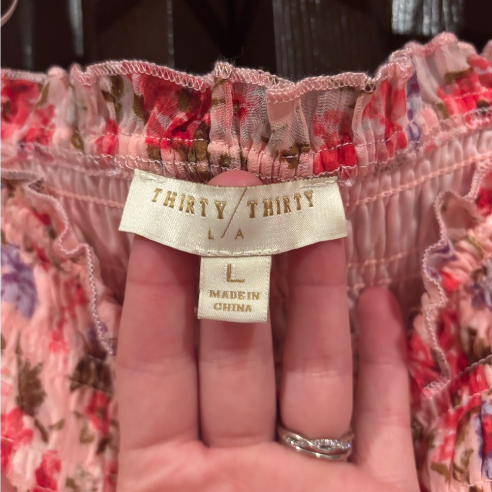 Thirty Thirty Pink Floral Puff Sleeve Dress - Picture 3 of 4
